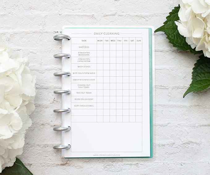BetterNote Cleaning Plan Refill for Disc Notebook, Daily and Weekly Lists, 6 Month Supply, Fits Happy Planner, Levenger Circa, Staples Arc, TUL (7-Disc, 4.6”x7”)