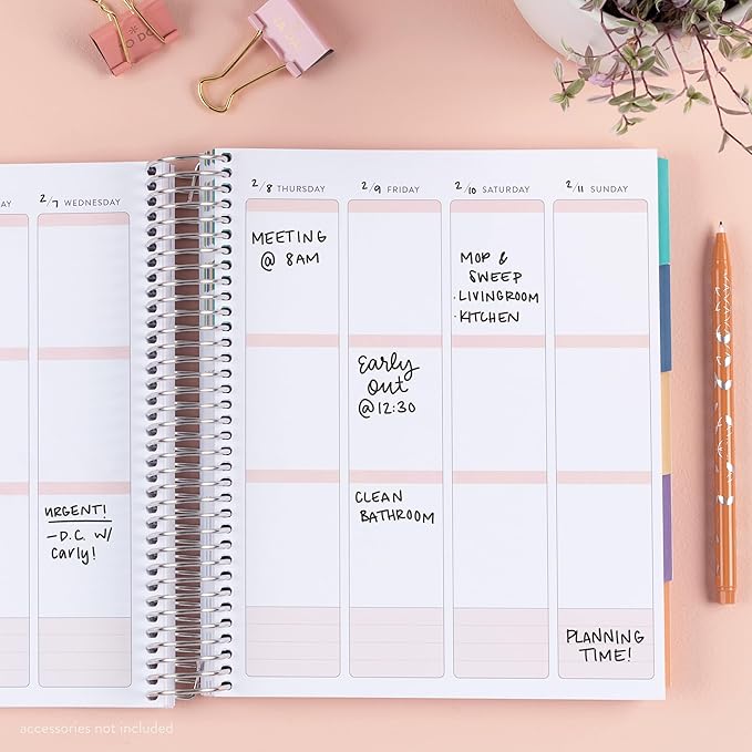 Amazon Exclusive Coiled Undated LifePlanner - Journey classic cover, platinum coil