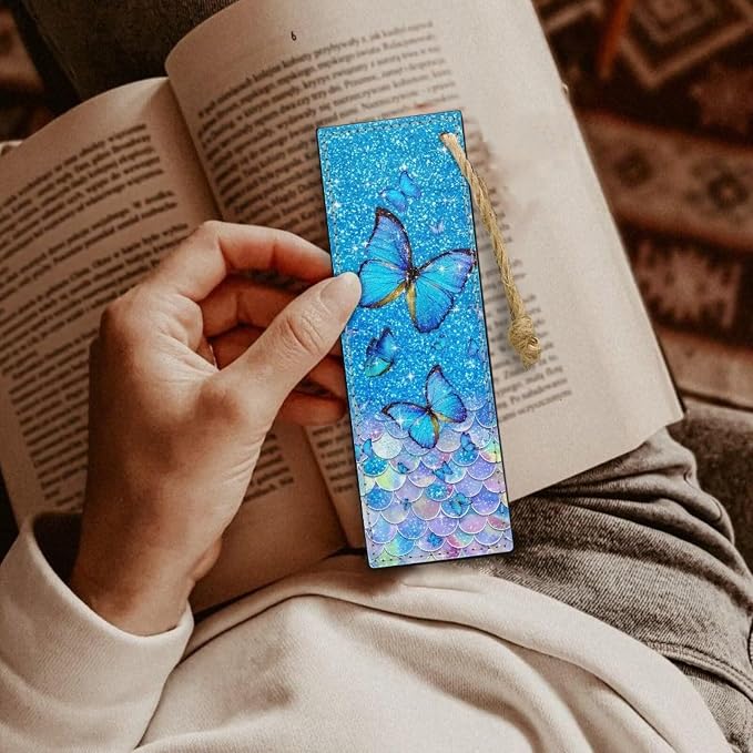 Butterfly Mermaid Scales Bookmark Set of 2 for Bibles Personalized Bookmark for Book Lovers Bookmarks for Reading Lovers
