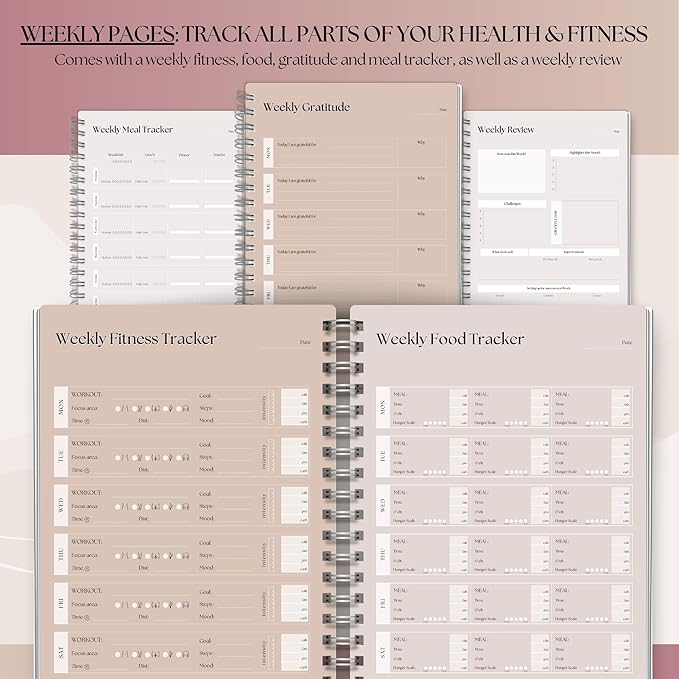 Wellness Journal - 90 Day Health, Fitness, Gratitude, Mindfullness, Wellbeing, Habit, Goals, Diet & Food Tracker - A5 (Lux)