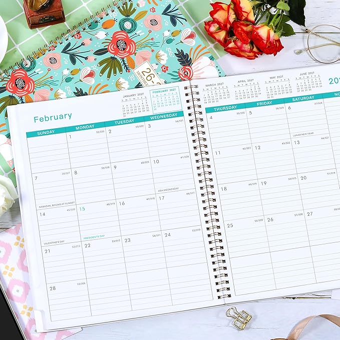 2026-2027 Monthly Planner - Monthly Planner from July 2026 to December 2027, 8.5" x 11", 12 Months Calendar Planners with Tabs, Inner Pocket