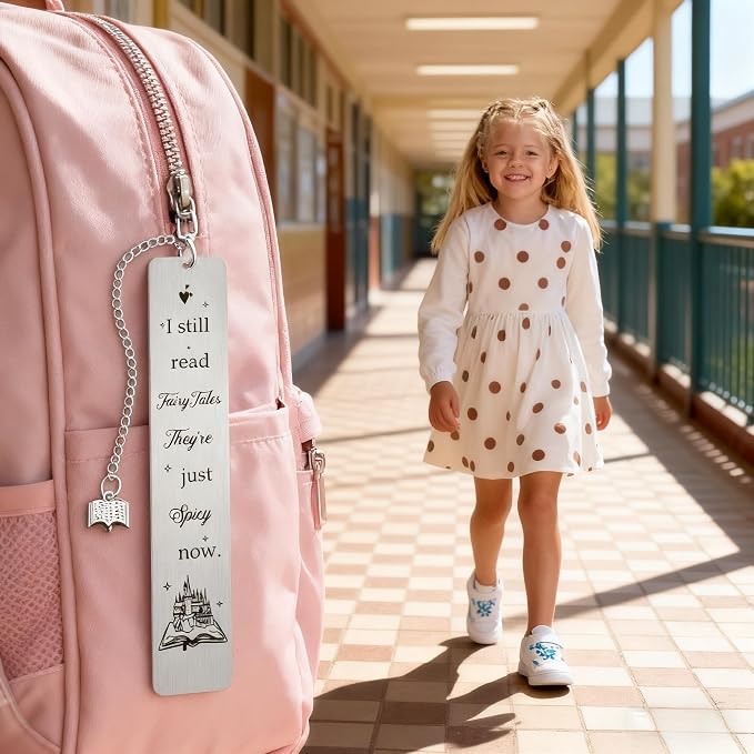 Funny Gifts for Women, Spicy Book Lover Bookmark for Her, Romantasy Reader Gifts for Friend, I Still Read Fairytales Book Marker for Book Club, Birthday Christmas Gifts