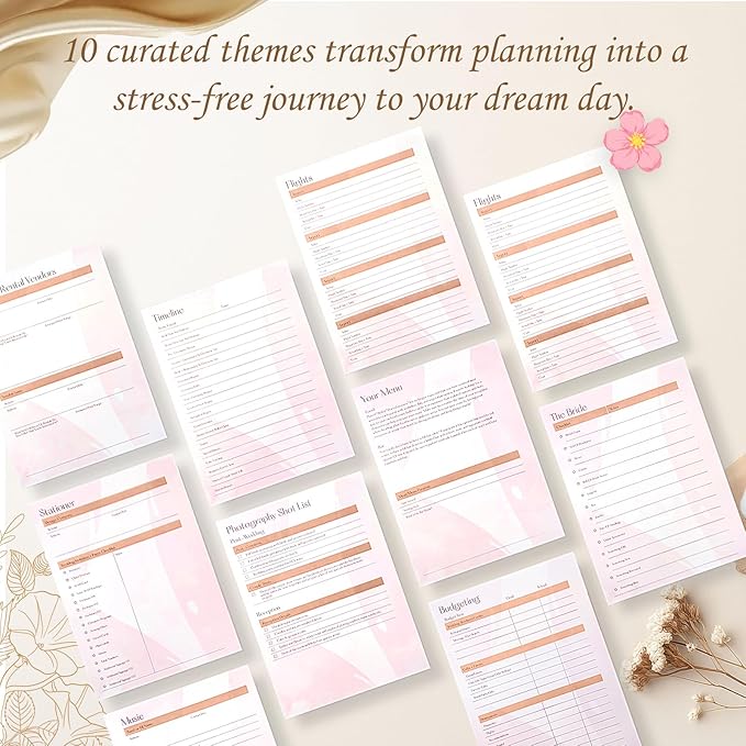 Wedding Planner Book and Organizer-176 Pages Wedding Planning Book,Bridal Planning Binder with Sticker Checklists,Gemstone pen & Budget Tracker,Wedding planner for Bride,Unique Engagement Gift
