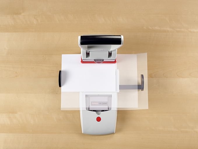 Novus B 2200 200 Sheet Capacity Block Punch and Heavy Duty Hole Punch - Light Grey