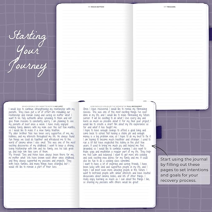 Clever Fox Addiction Recovery Journal – Addiction Treatment Planner & Workbook – Daily Sobriety Journal for Recovery Progress, A5 (Purple)