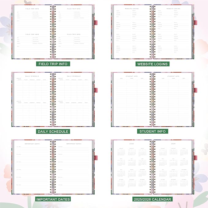 And Per Se Teacher Planner 2025-2026 Academic Year -Teacher Lesson Planner from July 2025 to June 2026, 8.5" x 11", Weekly & Monthly Planning for Teachers with Monthly Tabs, Stickers (Elegant Florals)