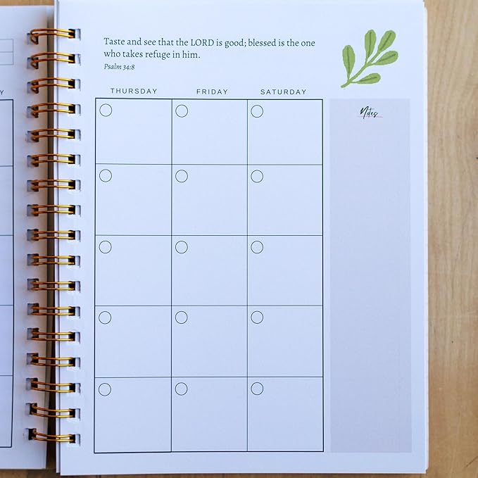 Coffee and Bible Time Undated Christian Calendar Planner – Inspirational Bible Verses, Faith-Based Spiral Monthly Planner for Women, Scripture & Prayer Organization