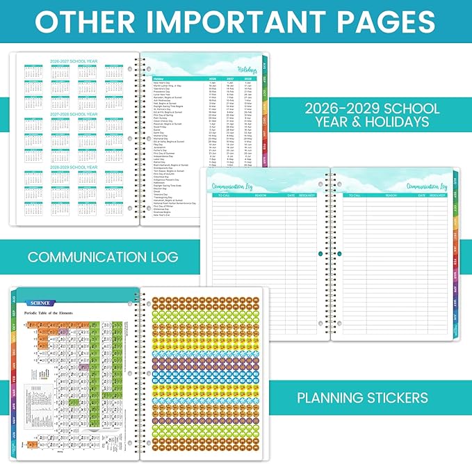 Student Planner 2026-2027 - School Planner 2026-2027 with Planner Stickers & Colorful Tabs, Aug. 2026 - Jun. 2027, 8.5" x 11", Monthly and Weekly School Planner, Academic Planner with Motivational Quotes - Globe Planner