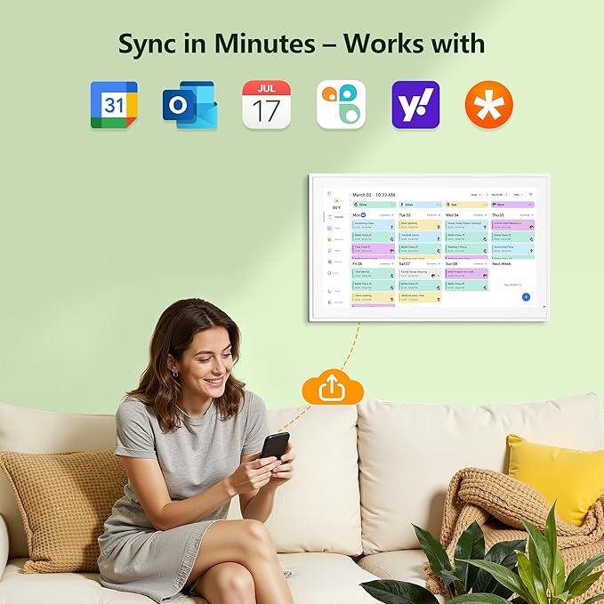 Digital Calendar, 15.6 Inch Wall Planner Electronic Calendar & Chore Chart, Smart Touchscreen Interactive Display for Family Schedules, Great for Organizing Your Routines, Wall & Desk Mountable, Gifts for Women Men, Gifts for Mom Dad