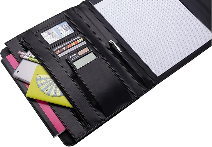 Case it Case-it V.P Tri Fold Business Meeting Padfolio | Professional Portfolio with Letter Size Writing Pad/Lots of Pockets/PAD-35 RED