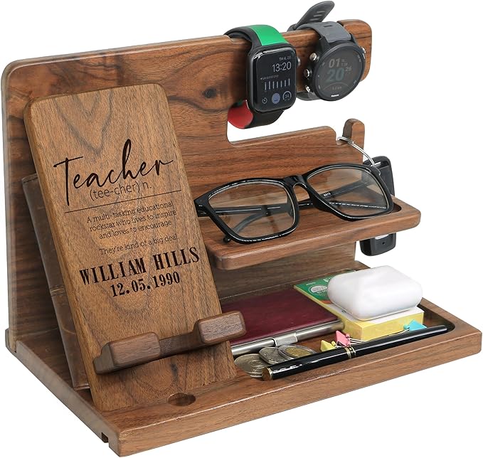 Personalized Desk Organizer for Teachers: Thoughtful Gifts for Appreciation, Retirement, & Year-End - From Students with Love. Perfect for Men, Celebrate with Personalized, Memorable Classroom Moments