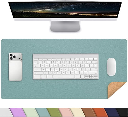 AFIING Cork Desk Mat, Rose Pink, 23.6" x 13.8", Desk Pad Protector | Dual-Sided Cork & PU Leather, Waterproof, Non-Slip, For Office, Home & Study