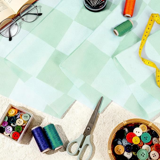 120x47 in Checkered Bulletin Board Fabric Pastel Bulletin Board Background Hippie Groovy Classroom Decor for Back to School Home Office Wall Decor Party Supplies Pillows Curtains Crafts Green