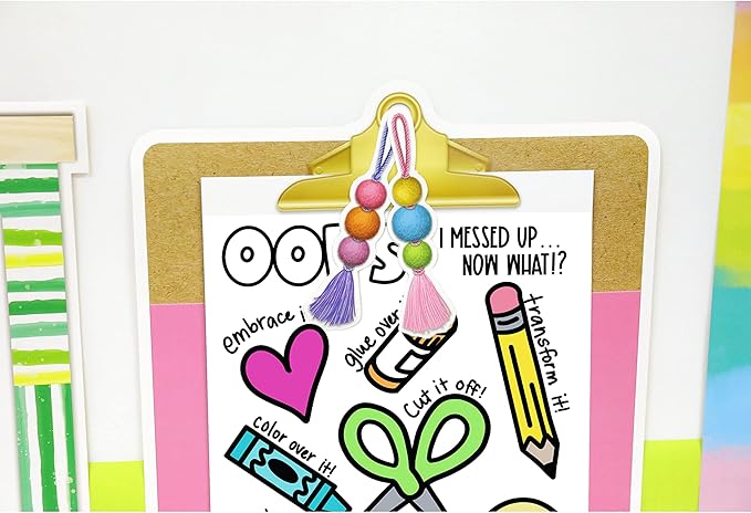Carson Dellosa Creatively Inspired 17-Piece Classroom Display Bulletin Board Set, Colorful Clipboards, Frames, Bulletin Board Decorations, Inspirational Colorful Classroom Décor