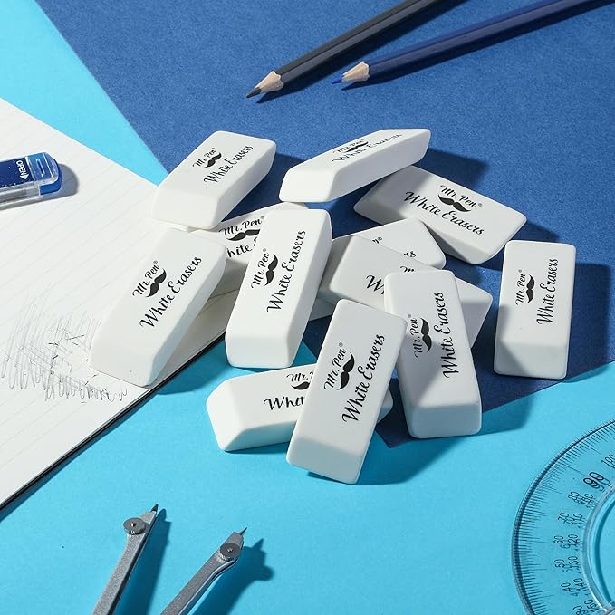 Mr. Pen- White Pencil Eraser, 24 Pack, Large Latex Free Block Erasers Bulk for School, Office, Art Sketching, Homework, Exams, Clean Smudge-Free Correction