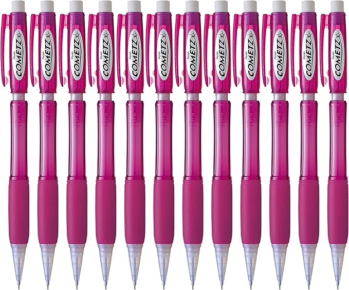 Pentel Cometz Automatic Pencil, 0.9mm, Pink Barrel, Box of 12 (AX119P)