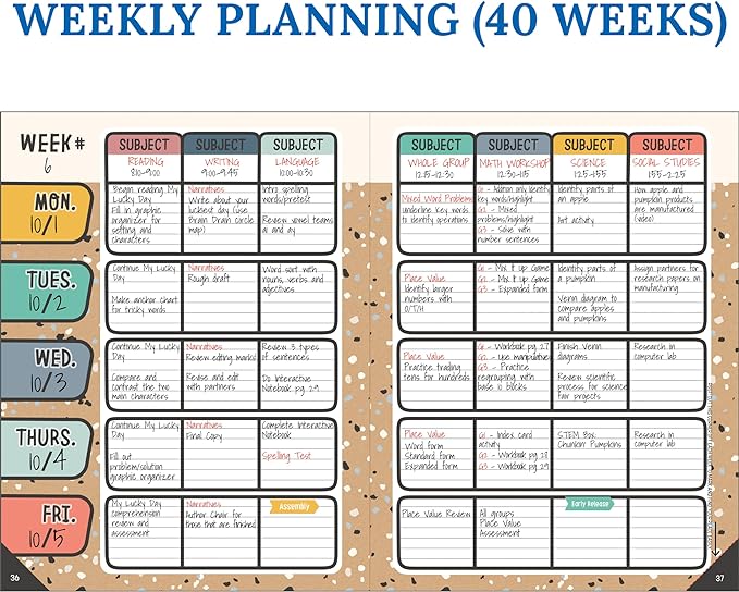 Carson Dellosa We Belong Teacher Planner 2025-2026, Undated 8" x 11" Lesson Plan Book with Stickers, Class Schedule, Weekly Calendar, Classroom Must Haves, Homeschool Essentials, Classroom Must Haves