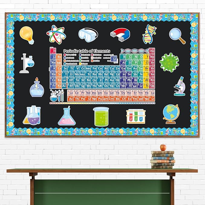 45 Pcs Science Cutouts 15 Desings Science Lab Accents Scientific Cut-Outs for Party Classroom Scientist Bulletin Board Craft Home Office Wall Decoration