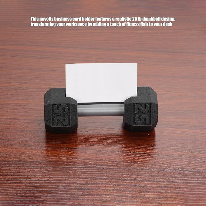 Novelty Dumbbell Business Card Holder, Office Business Card Displays,Desk Decorative Weightlifting Accessory for Gym Enthusiasts