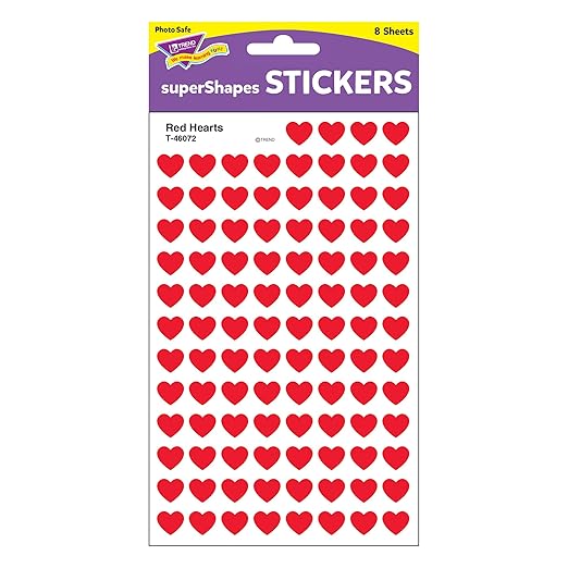 Trend Red Hearts superShapes Stickers, Classroom Incentives, 800 Count