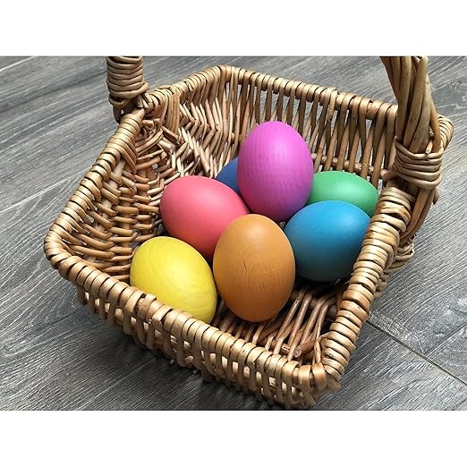 TickiT-74005 Rainbow Wooden Eggs - Set of 7 colors - Wooden Toys for Toddlers - For Ages 10m+ - Inspire Curiosity With Wooden Loose Parts Play