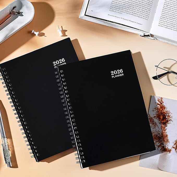 2026 Planner - Planner 2026 Weekly and Monthly, Jan 2026 - Dec 2026, 2026 Planner 6.3” × 8.4”, Notes, Thick Paper, Back Pocket, Twin-wire Binding