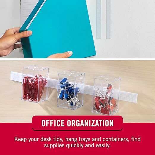 VELCRO Brand - Sticky Back Hook and Loop Fasteners | Perfect for Home or Office | 3 1/2in x 3/4in Strips | Pack of 4 | White (VEL90076)