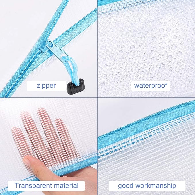 20 Pack Multicolored Zipper Mesh Pouch, Zipper Pencil Pouches Pen Bags, Multipurpose Travel Bags for Cosmetic School Office Supplies and Travel Accessories, 10 Colors (Assorted B)