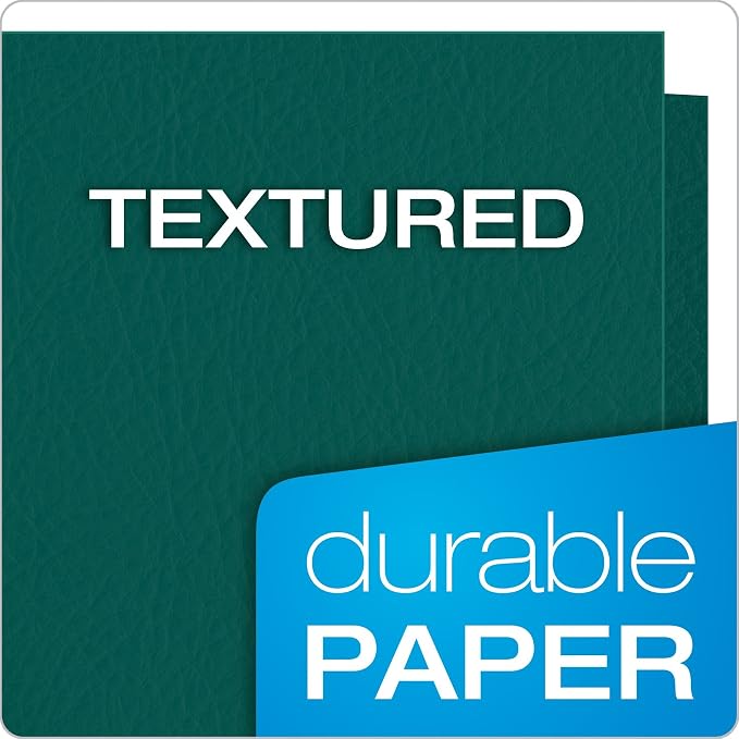 Oxford Twin-Pocket Folders,Textured Paper,Letter Size,Teal,Holds 100 Sheets,Box of 25 (57555),(Pack of 5)