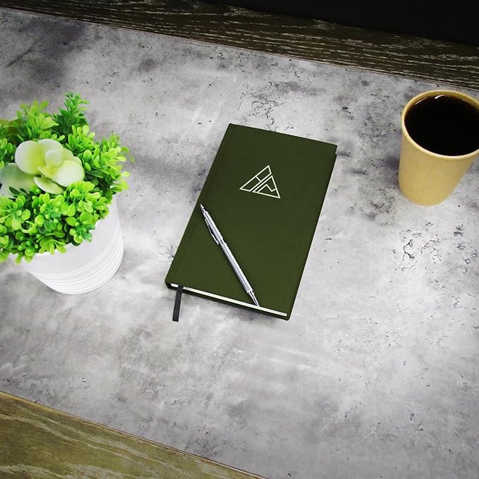 Realizations Self-Mastery Journal for Men - Gratitude Journal – 5 Minute Journals - Reflection Manifestation Journal for Mindfulness – Goal/Guided Gratitude Journel for Women & Men (Olive)