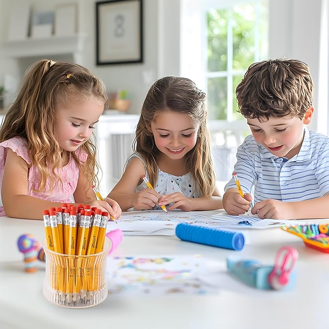 ZWlOT Golf Pencils with Eraser, #2 HB Half,4" Mini,Pre-Sharpened,120/200/320 Count Pencils Wood Cased Short for Classroom, Office, School, Wedding and Party Game(Yellow-120pcs)