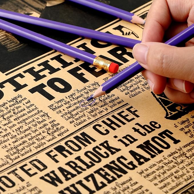 Zhanmai 24 Pieces Purple Pencils with Eraser Pre Sharpened Wooden Erasable HB Checking Pencils with Erasable Tops for Writing Drawing Checking Coloring Tests Grading Map Coloring Editing Office Favors