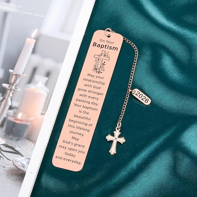 Baptism Gifts for Girl Baptism Gifts for Boys Catholic Christening Gifts First Communion Gifts for Girl Boy Confirmation Gifts for Teens Baptism Bookmark Christian Easter Gifts for Kids Women Men