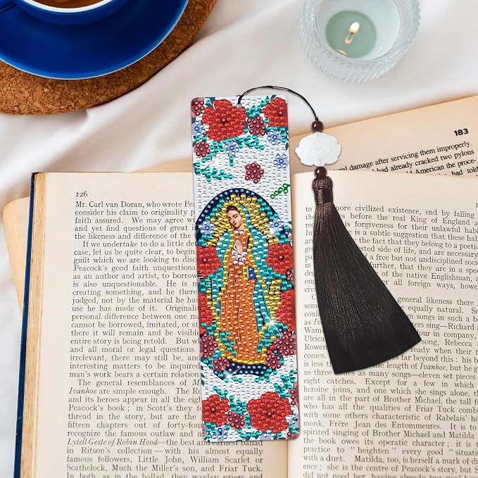 Religious Diamond Painting Bookmarks - 6 PCS Guadalupe Diamond Art Bookmarks Kit DIY Bookmark Christmas Christian Inspirational Gifts for Beginner Book Lover Adults Arts Craft Supplies