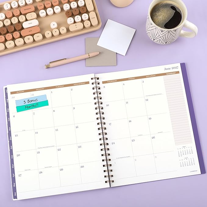 Cambridge Planner 2026-2027 Weekly & Monthly Academic 12-Month July-June, 8-1/2" x 11", Susan (1795-905A)