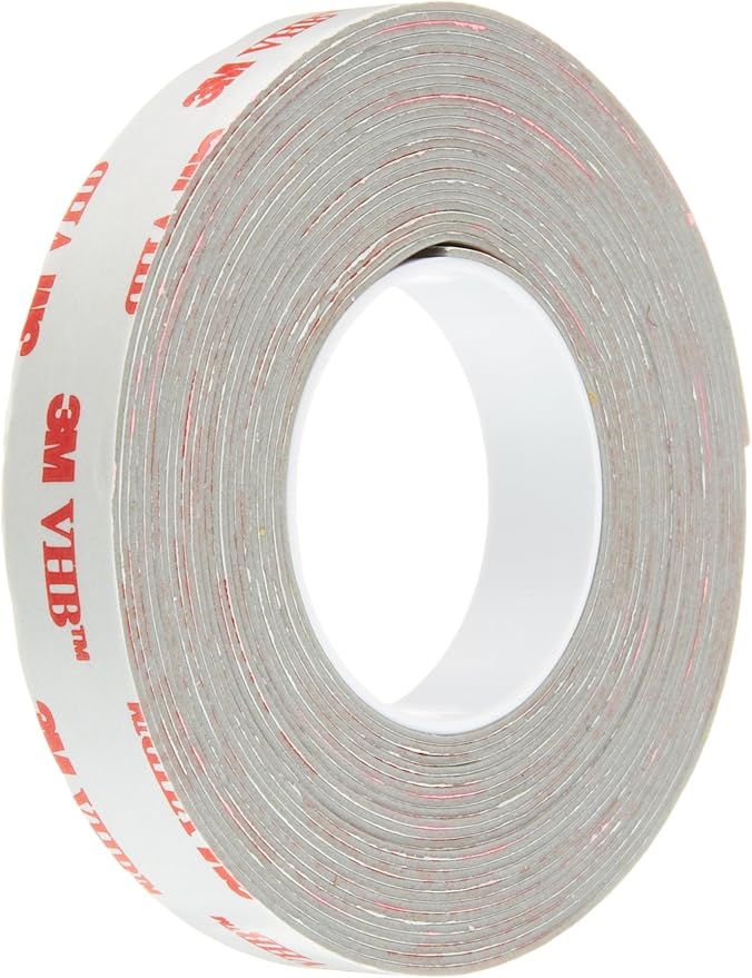 3M 1/2-5-RP32 VHB Tape 0.5 in width x 5 yd length (1 Roll),Gray