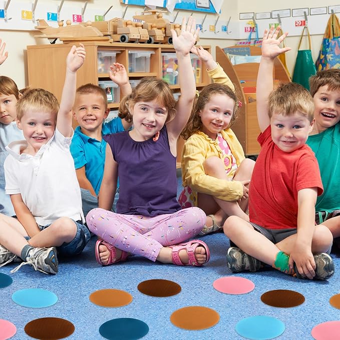 50 pcs Spot Markers Carpet Floor Spots Markers 5 Colors for Classroom Decoration, for Flexible Carpet Dots for School Supplies for Elementary School Preschool Kindergarten Teacher