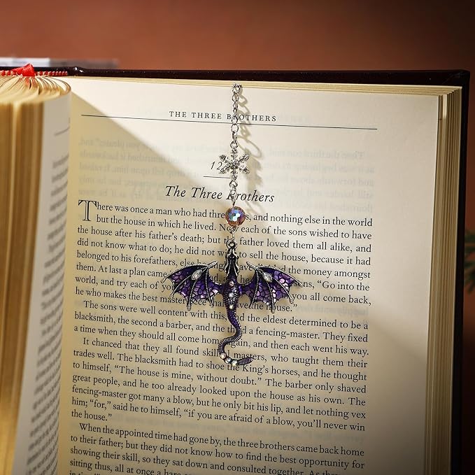 Vintage Fourth Wing Bookmark with Purple Dragon-Fantasy, Aesthetic and Unique Sword Bookmarks Accessories, Gifts for Reading Women, Men, Book Lovers, Girls, Teens, Teachers and Students