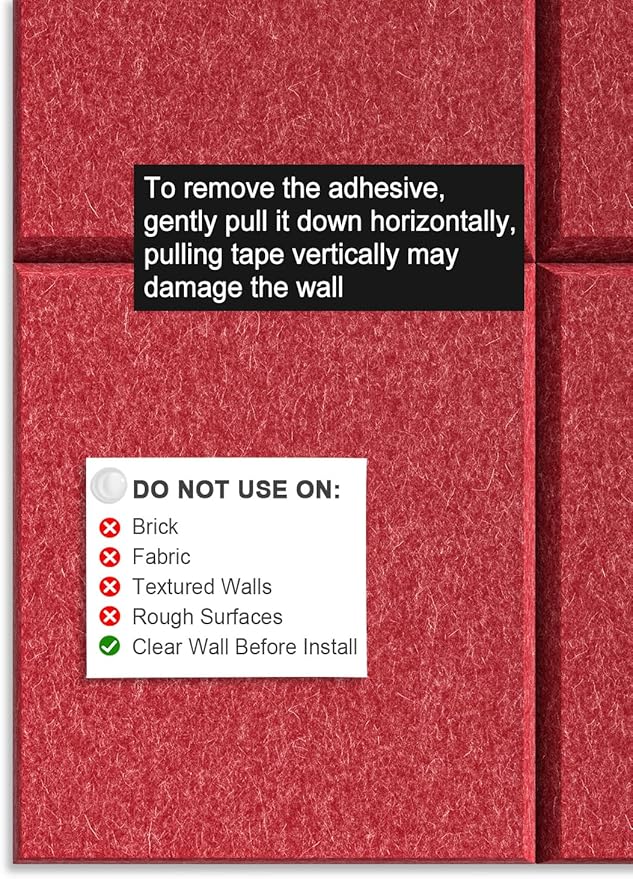 Hsurbtra Cork Board for Wall 24 x 18 Inch, 6 Pack Felt Bulletin Notice Board with Pushpins for Office Home School Farmhouse Wall Decor, Red