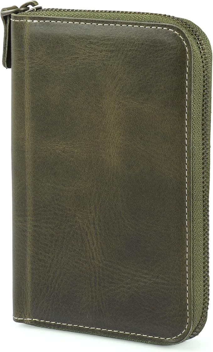 Londo Genuine Leather Padfolio – Portfolio Folder with Pencil Holder, Notepad & Zipper Closure for Business, Office & Travel