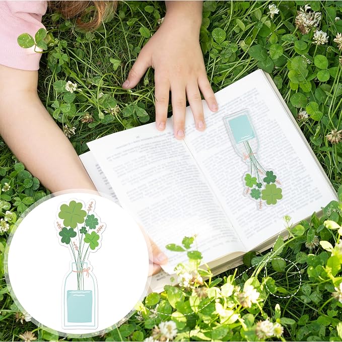 Honoson 6 Pcs Flower Vase Bookmarks Tea Garden Coquette Design Bookmarks Cute Hand Embroidered Gift for Women Mom Mother's Day Book Reading Lovers Gift
