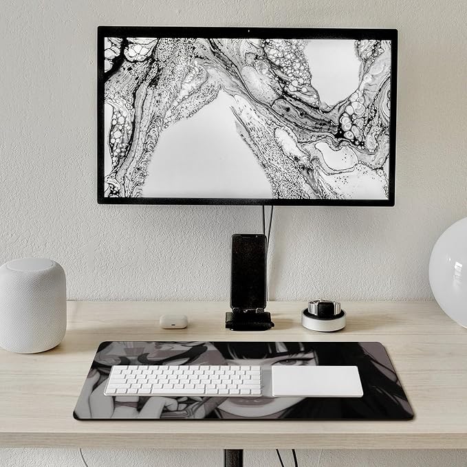 Large Mouse Pad Gaming Mousepad Female Samurai Anime Girl Cool Retro Japanese Big Computer Desk Mat Desk Pad for Keyboard and Mouse Mat Non-Slip Base 40X75cm, Style