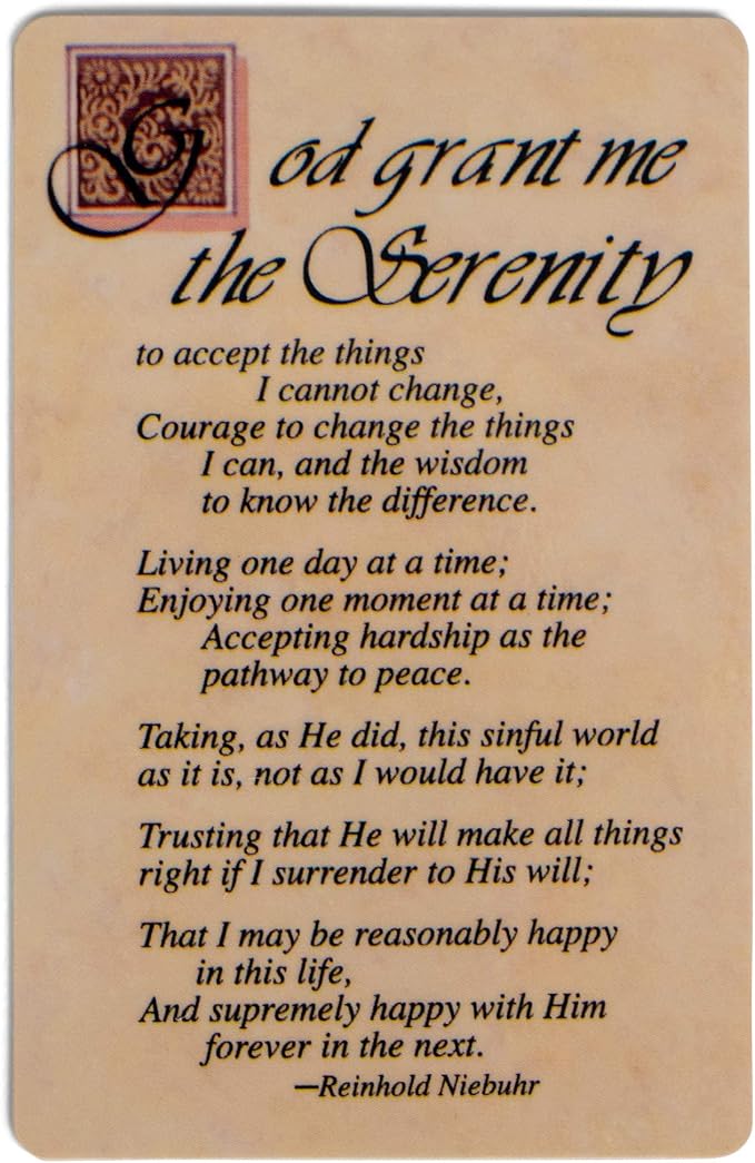 Pocket Card Bookmark Pack of 12 – Complete Serenity Prayer