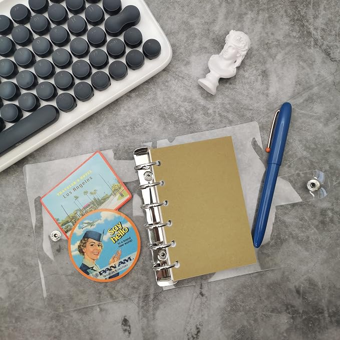 Zelten 1 Pack A7 45 Sheets/90 Pages Kraft Loose Leaf Punched Paper Refills Paper for 6 Hole Binder Personal Organizer Diary Notebook Refillable Planner