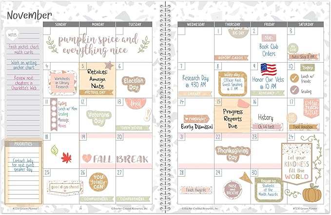 Teacher Created Resources Terrazzo Tones Teacher Planner (TCR7230)