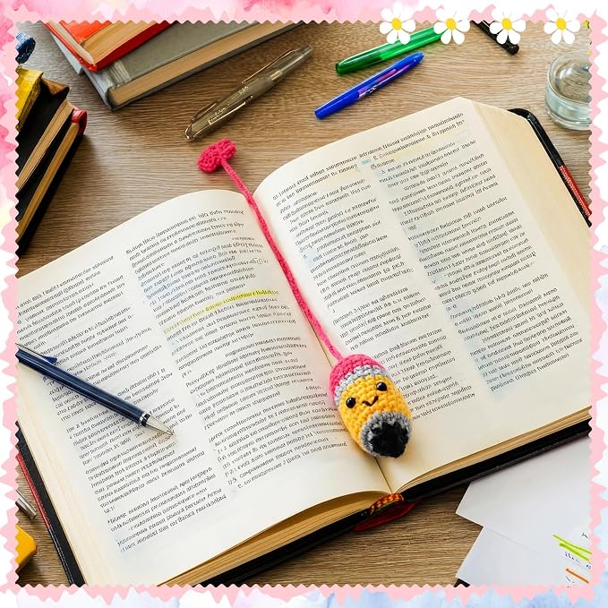 Gueevin 6 Sets Graduation Gifts for Teacher, Teachers Crochet Bookmarks Thank You Gifts for Women Crochet Bookmarks with Cards and OPP Bags for Graduation End of Year Supplies