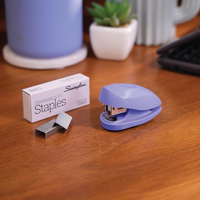 Swingline Mini Stapler, Tot, 12 Sheet Capacity, includes Built-In Staple Remover & 1000 Standard Staples, Purple - S7079173