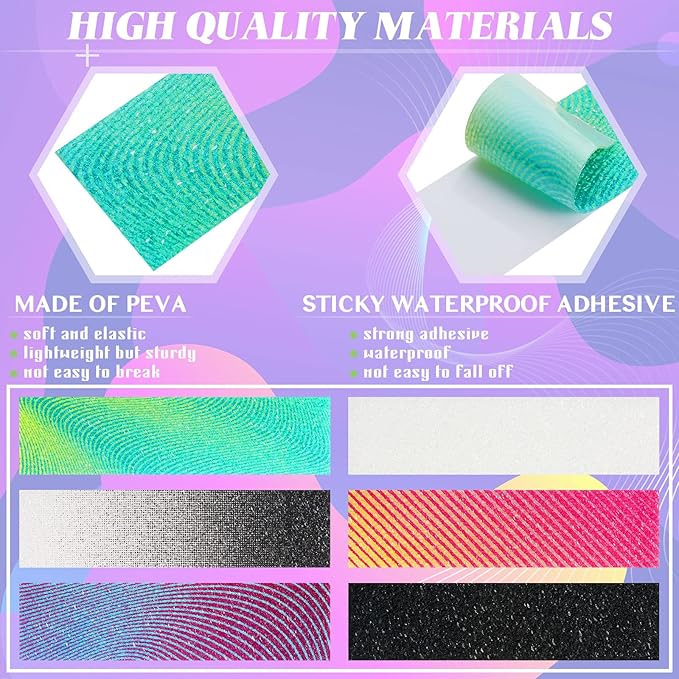 Gersoniel 36 Pcs Anxiety Sensory Stickers Strips Adhesive Textured Mental Health Calm Stickers Mindfulness Fidget Decals Stress Anxiety Relief Items for Therapy Office Desk(Gradient Style)