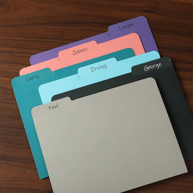 Mr. Pen- File Folders with Tabs, 1/3 Cut Tab, 18 Pack, Letter Size, 6 Different Jewel-Tone Colors, File Folders Letter Size