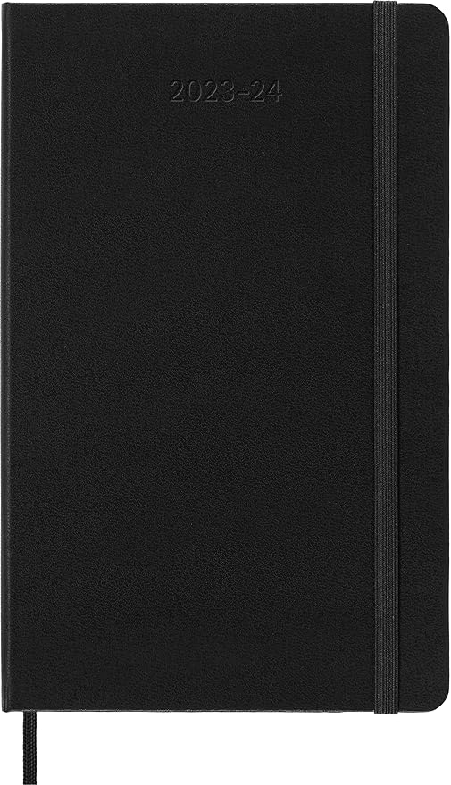Moleskine Classic 18 Month 2023-2024 Daily Planner, Hard Cover, Large (5" x 8.25"), Black